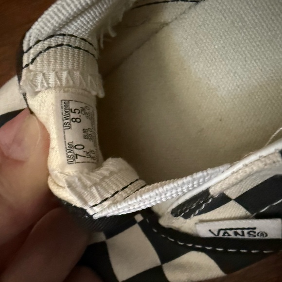 Vans Black and White Checkered Slip-On Sneakers - Picture 5 of 5